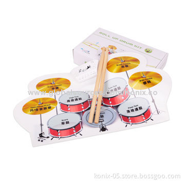 Baby toys electric roll up drum set, made in China for wholesale